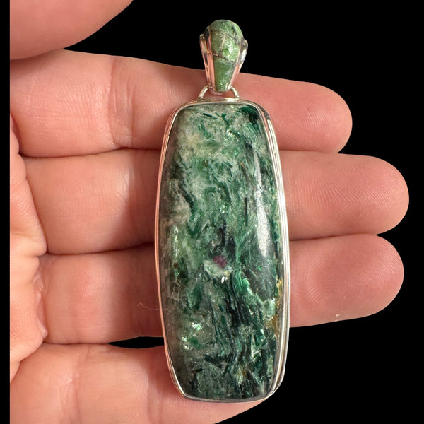 Collector Fuchsite Pendant with Inlay Bale